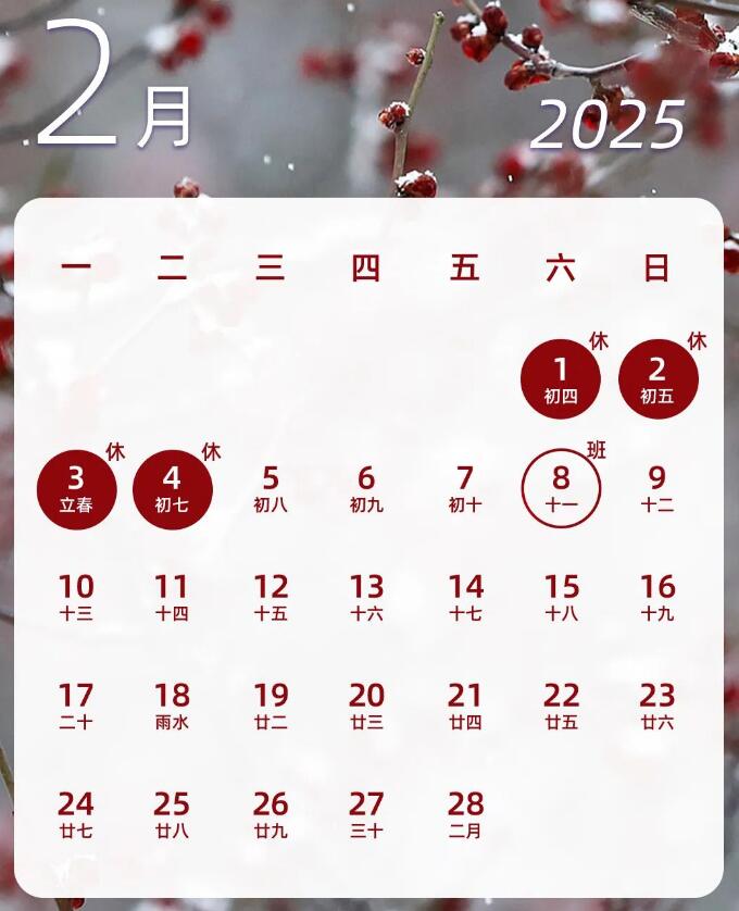 工作日要上几天班 二月工作日天数介绍开元棋牌app2025年2月有多少个